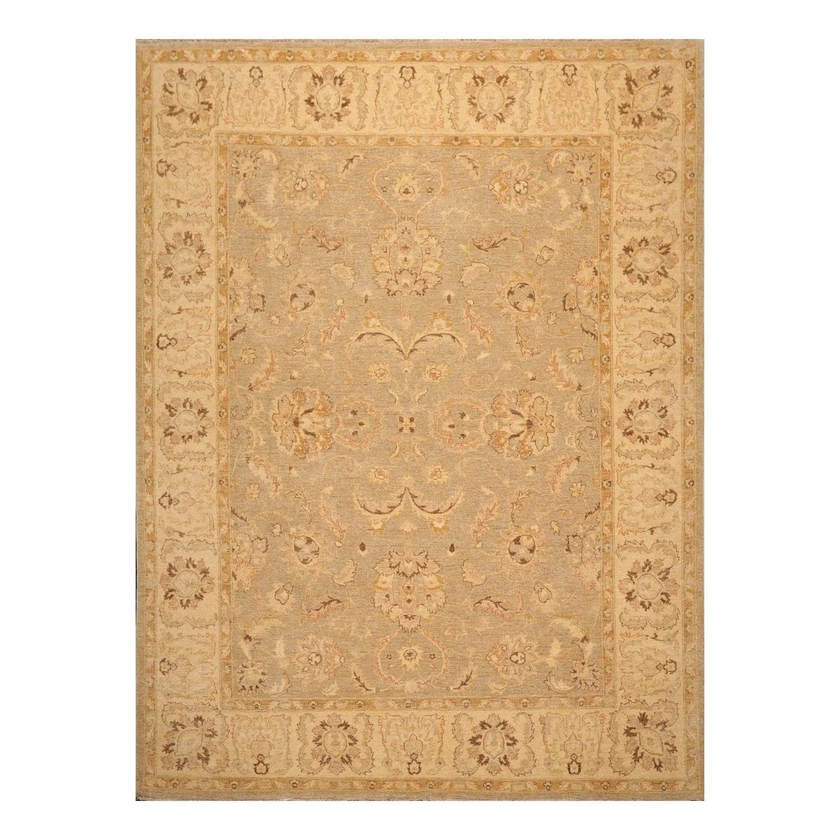 9' x 11'1'' Hand Knotted 100% Wool Peshawar Traditional Oriental Area Rug Gray-0