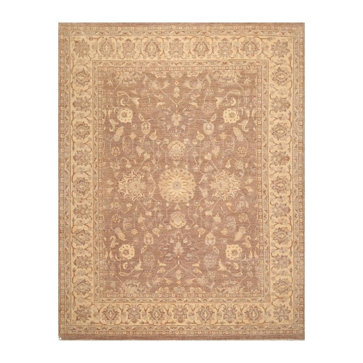 8' x 10'2'' Hand Knotted 100% Wool Peshawar Traditional Oriental Area Rug Brown-0