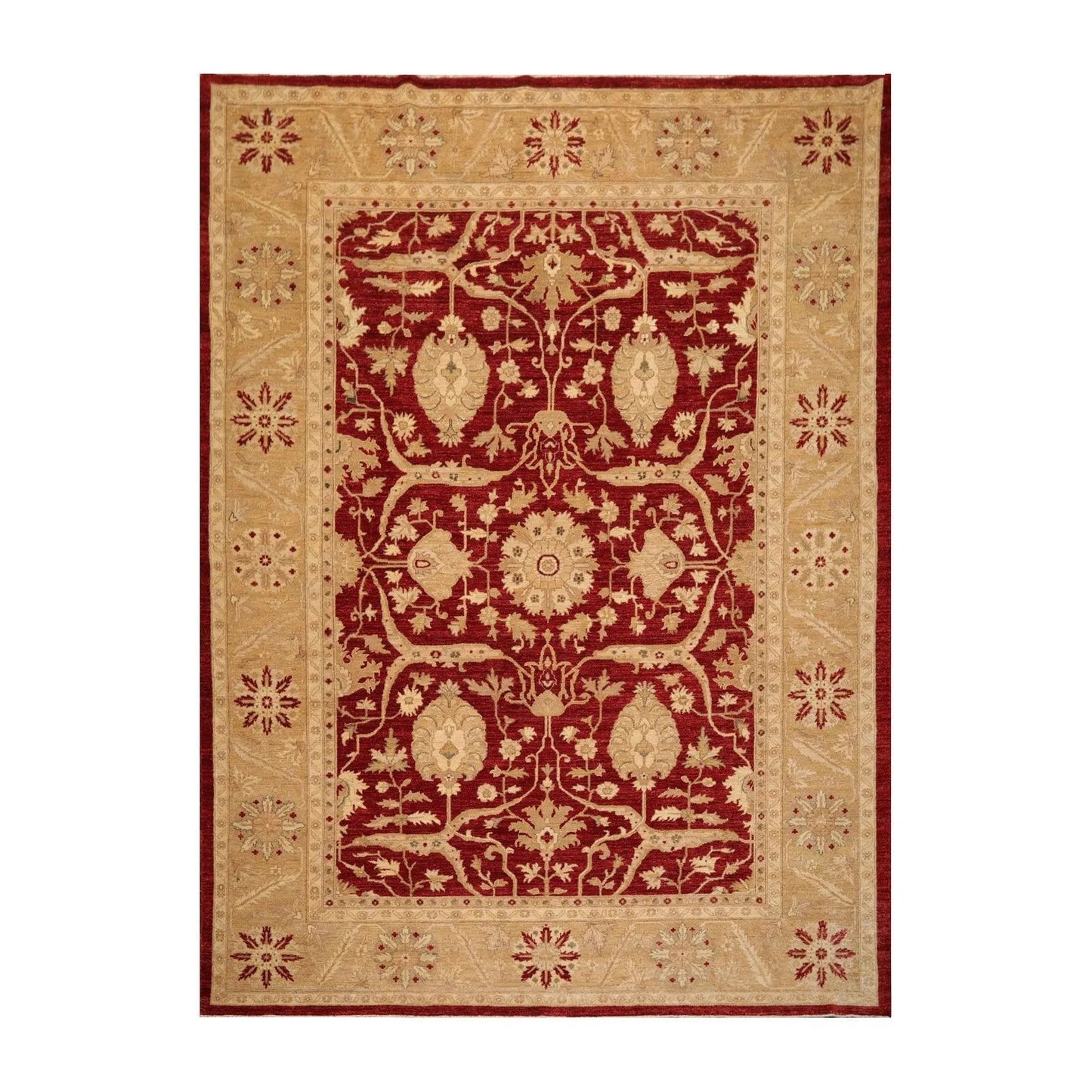 9' x 11'10'' Hand Knotted Wool Peshawar Traditional Oriental Area Rug Rusty Red-0