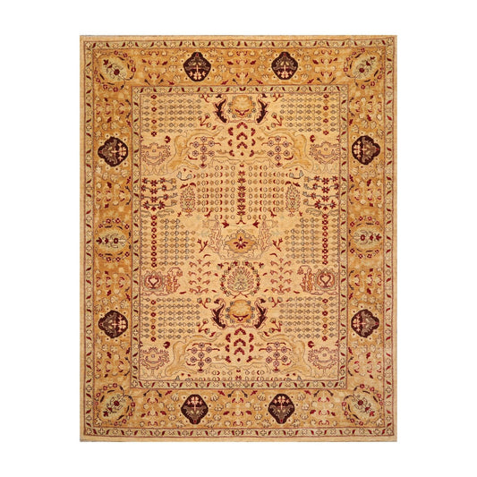 8'2" x 10'6" Hand Knotted 100% Wool Peshawar Traditional Oriental Area Rug Gold-0