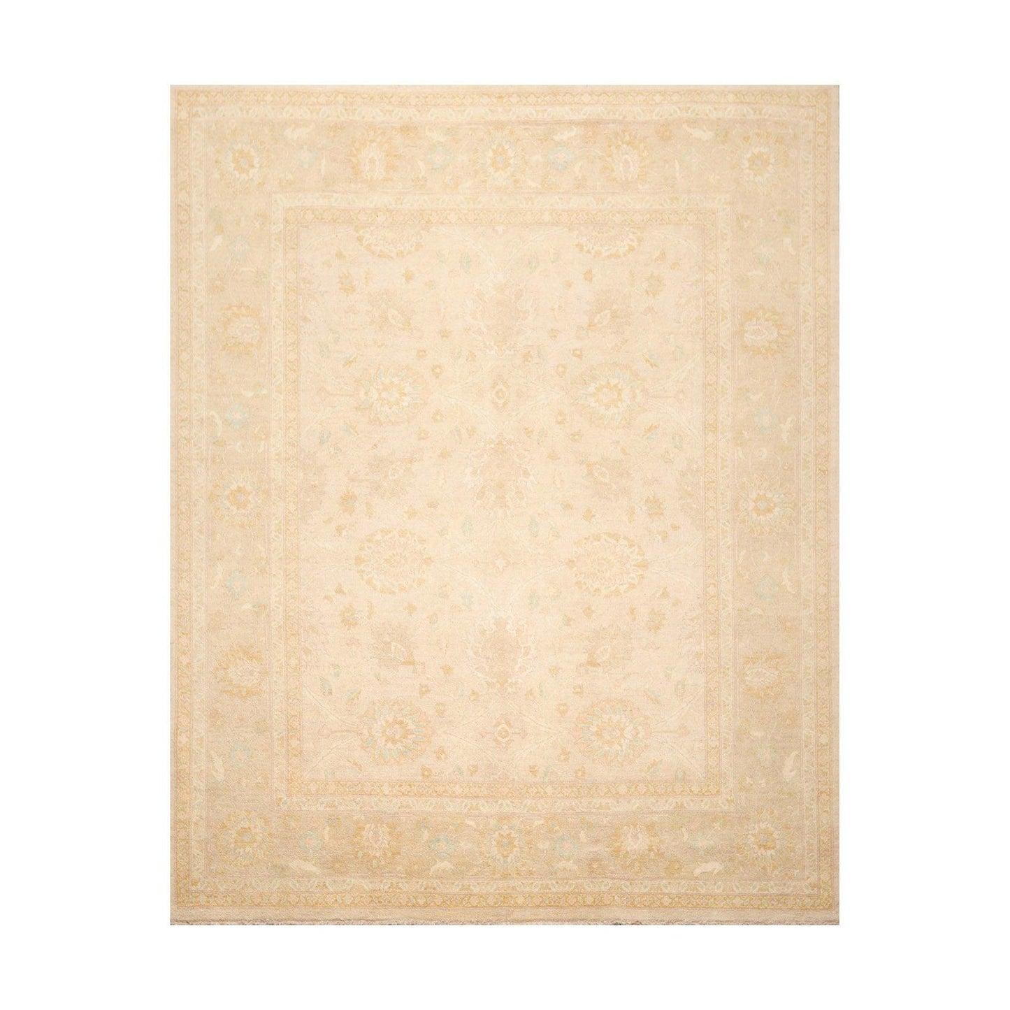 8' x 9'9" Hand Knotted Pakistan Peshawar Oriental Area Rug Muted Earth Tones-0