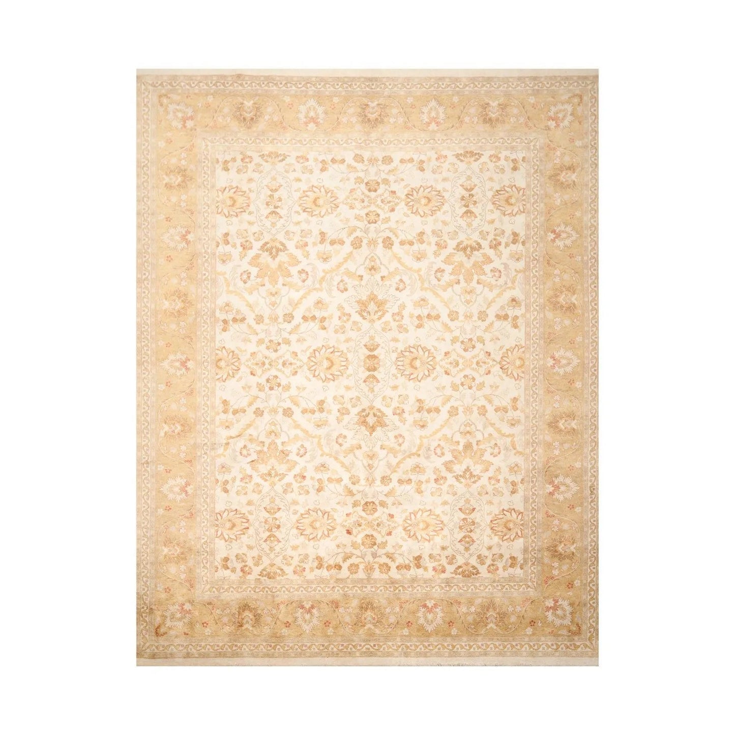 9x12 Masterpiece Unveiled Beige Traditional Wool Rug Pak Persian with 300 KPSI-1