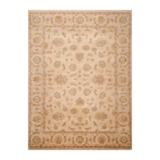 9' x 12' Hand Knotted Wool Agra 200 KPSI Traditional Oriental Area Rug Tan-0