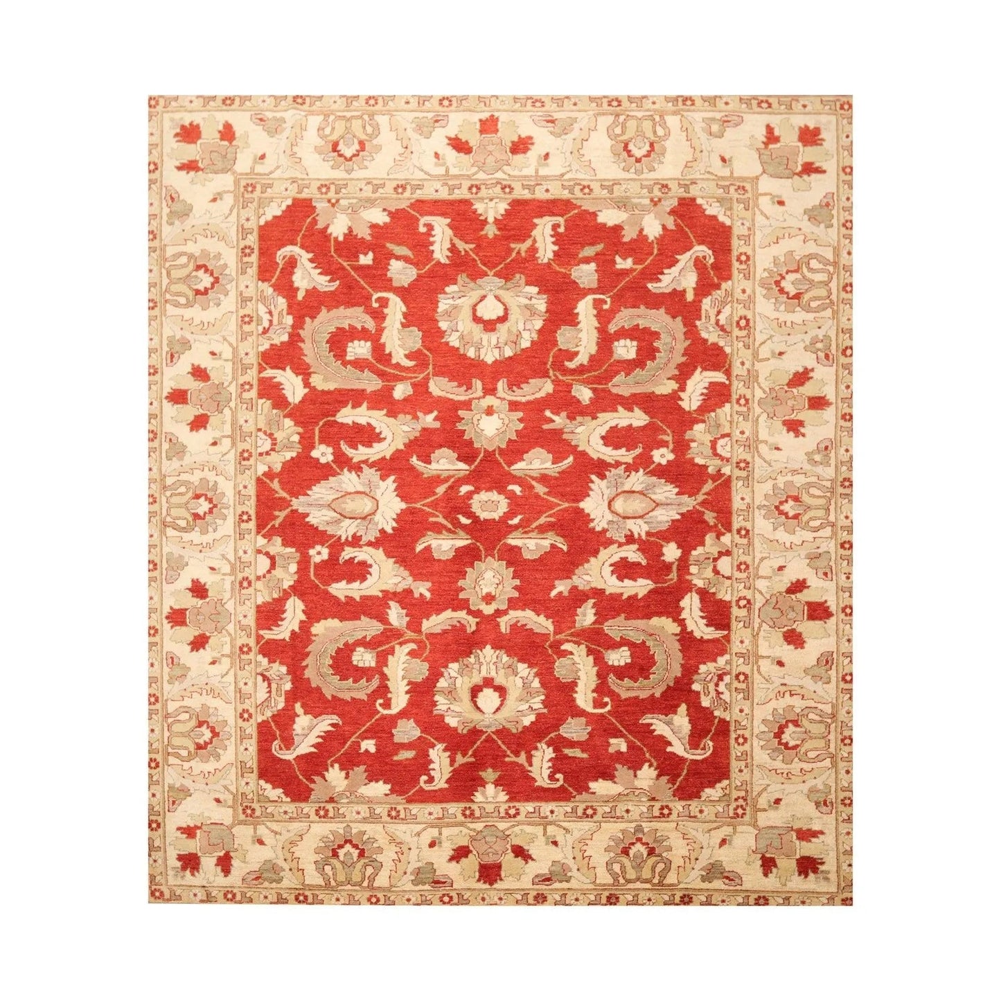 8' x 9'10'' Hand Knotted 100% Wool Peshawar Oriental Area Rug Rusty Red-0