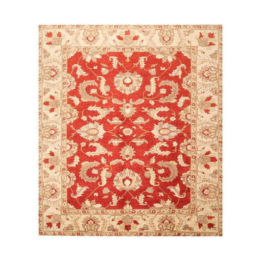 8' x 9'10'' Hand Knotted 100% Wool Peshawar Oriental Area Rug Rusty Red-0