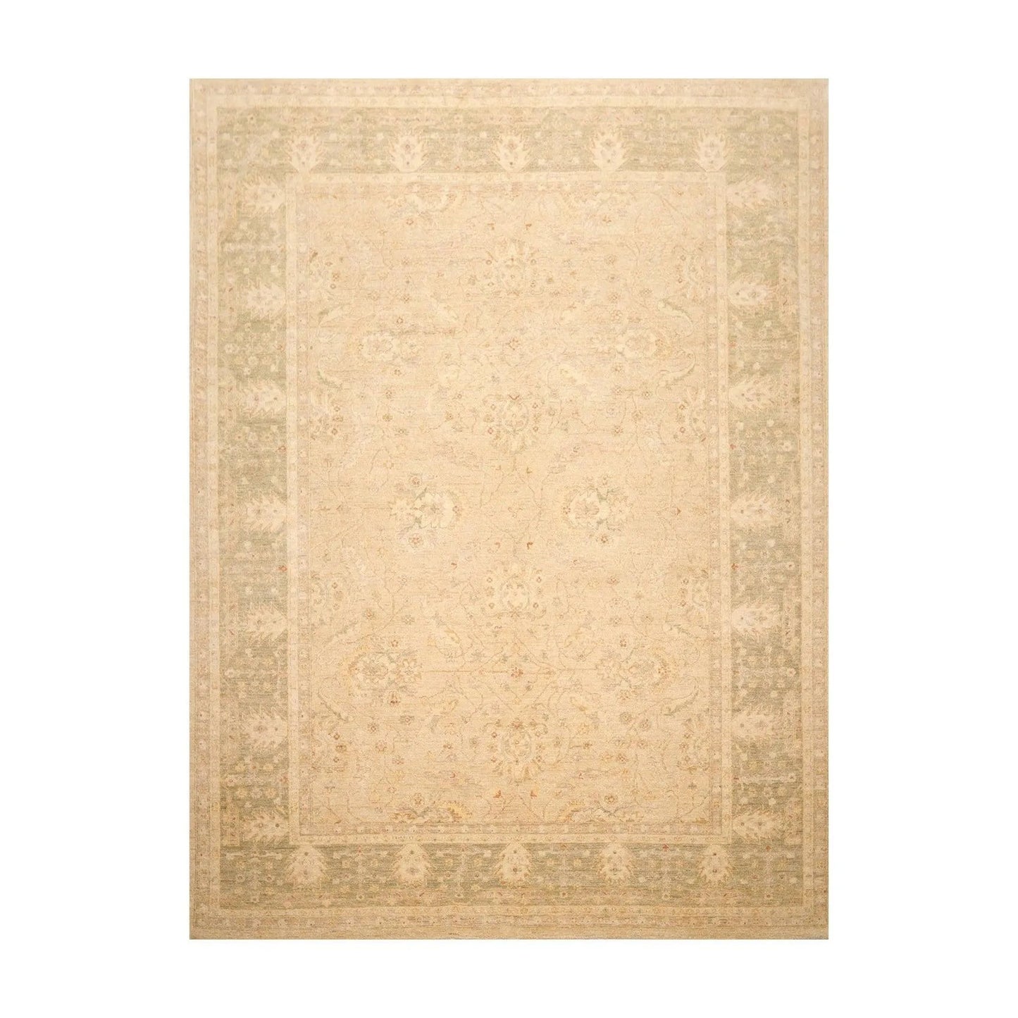 9' x 11'9'' Hand Knotted 100% Wool Peshawar Traditional Oriental Area Rug Beige-0