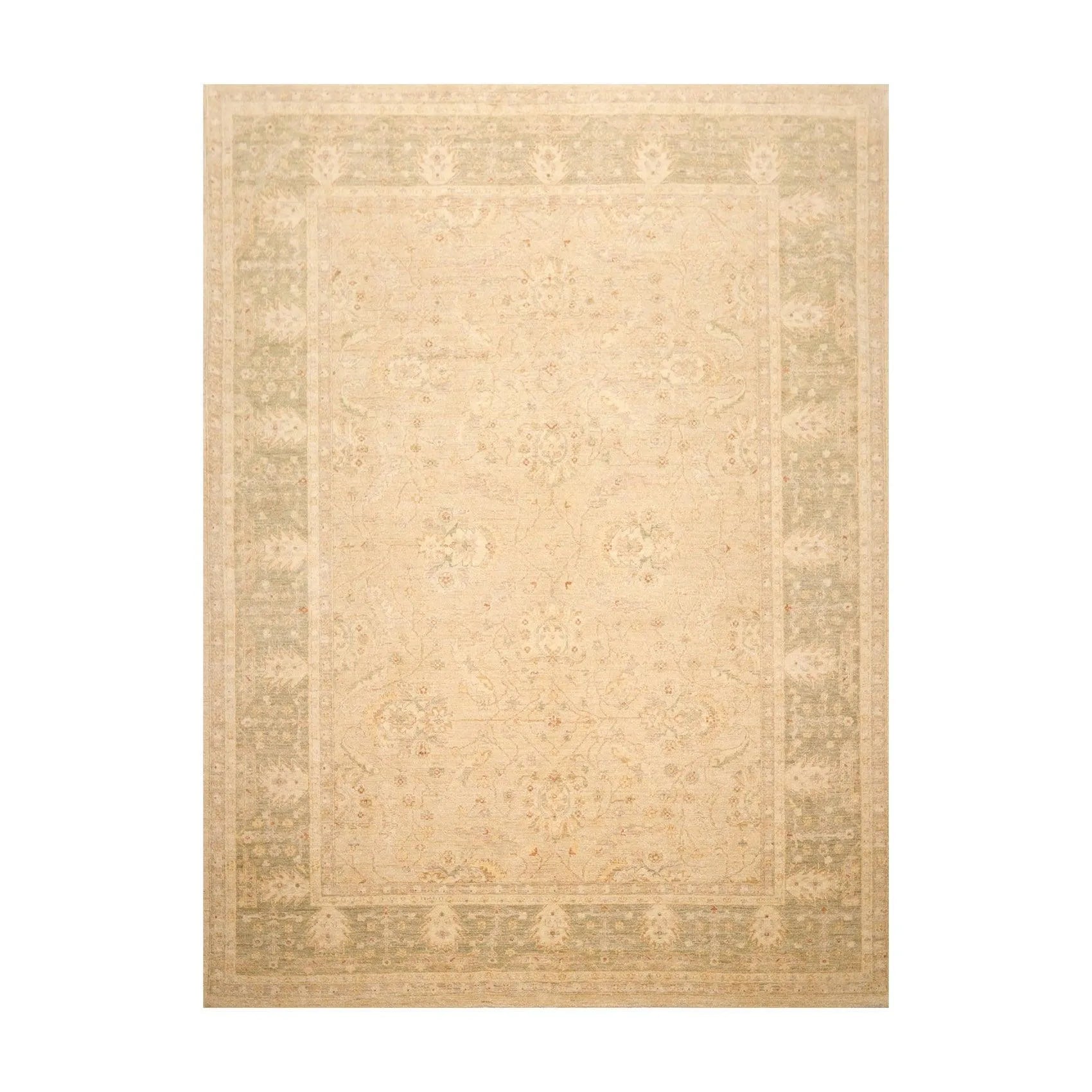 9' x 11'9'' Hand Knotted 100% Wool Peshawar Traditional Oriental Area Rug Beige-0