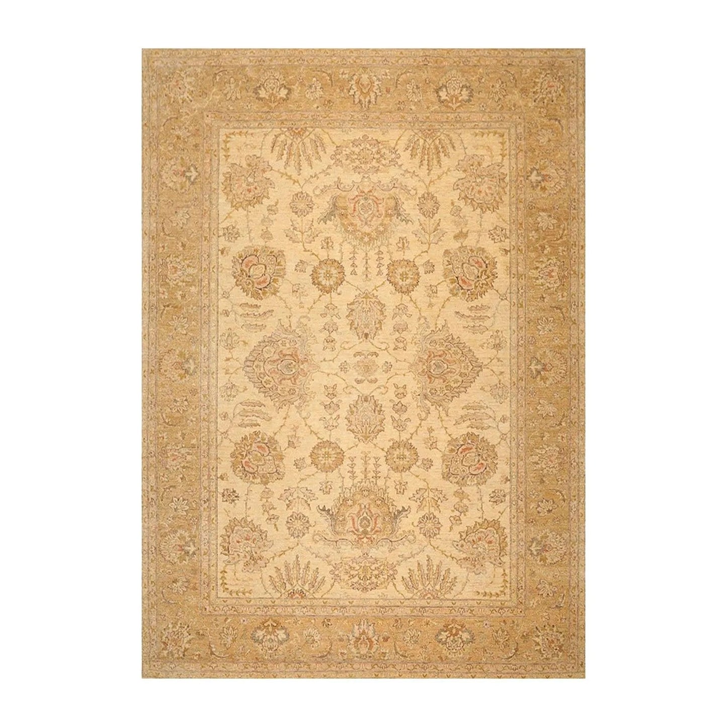 8'11'' x 11'6'' Hand Knotted 100% Wool Peshawar Oriental Area Rug Beige-0