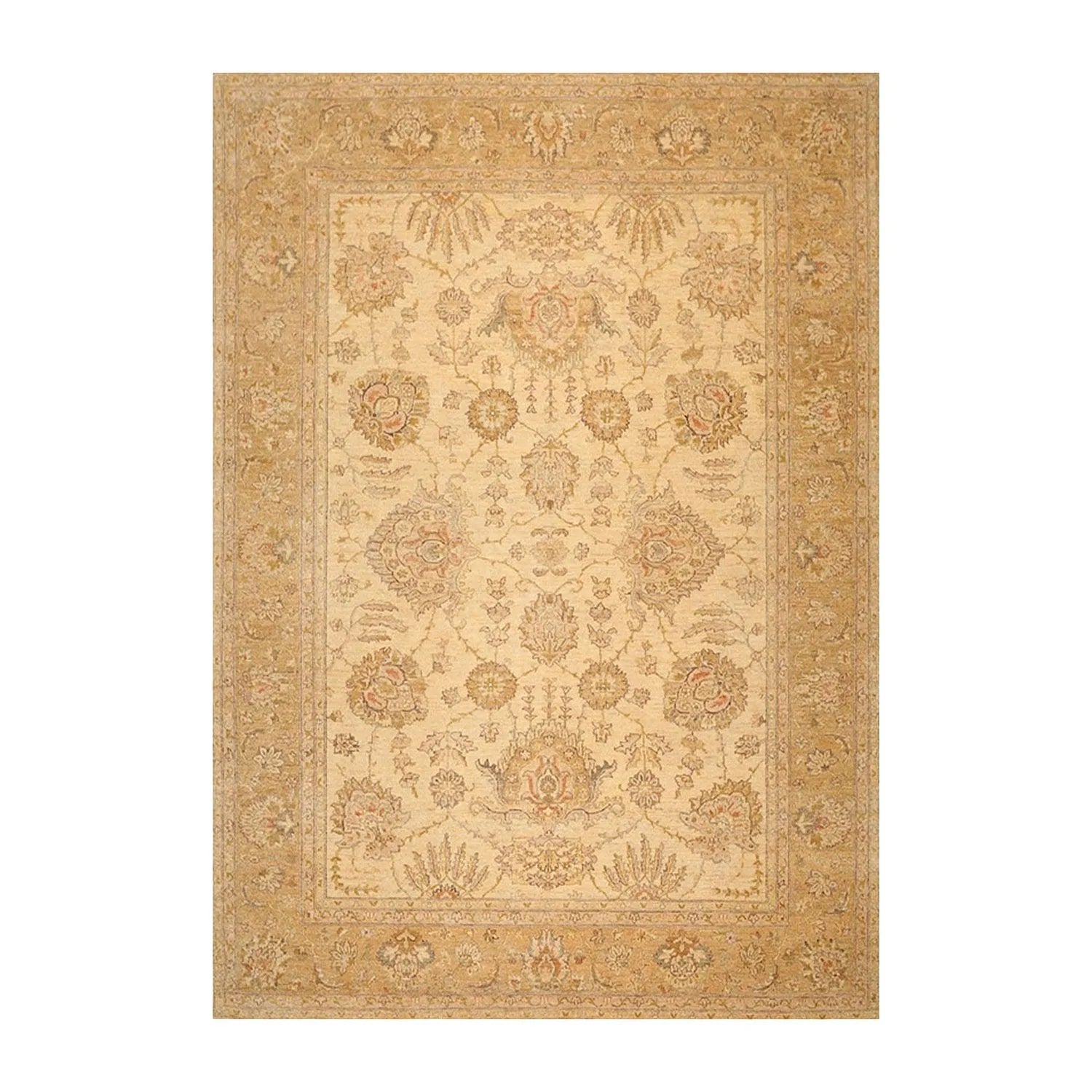 8'11'' x 11'6'' Hand Knotted 100% Wool Peshawar Oriental Area Rug Beige-0