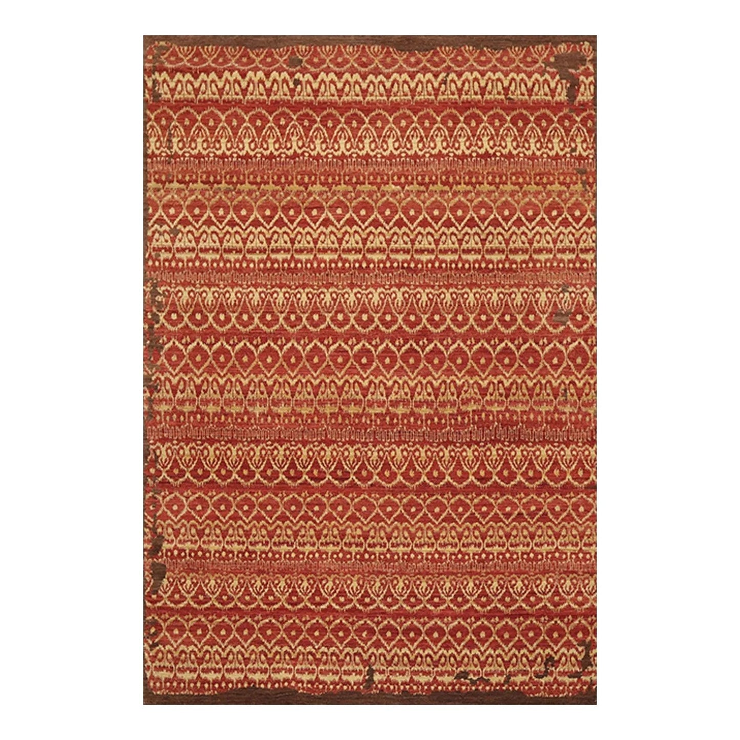 6'1'' x 9' Hand Knotted Wool Peshawar Traditional Oriental Area Rug Terracotta-0