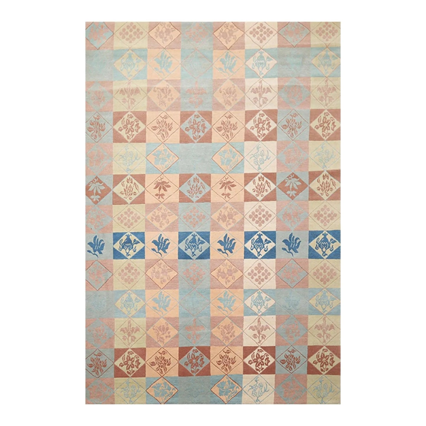 6' x 9' Hand Knotted Tibetan 100% Wool Patterned Modern Oriental Area Rug Blue-0