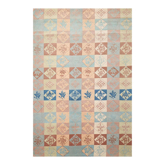 6' x 9' Hand Knotted Tibetan 100% Wool Patterned Modern Oriental Area Rug Blue-0