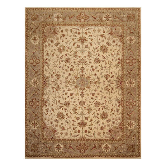 9'2'' x 11'11'' Hand Knotted Wool Peshawar Traditional Oriental Area Rug Beige-0