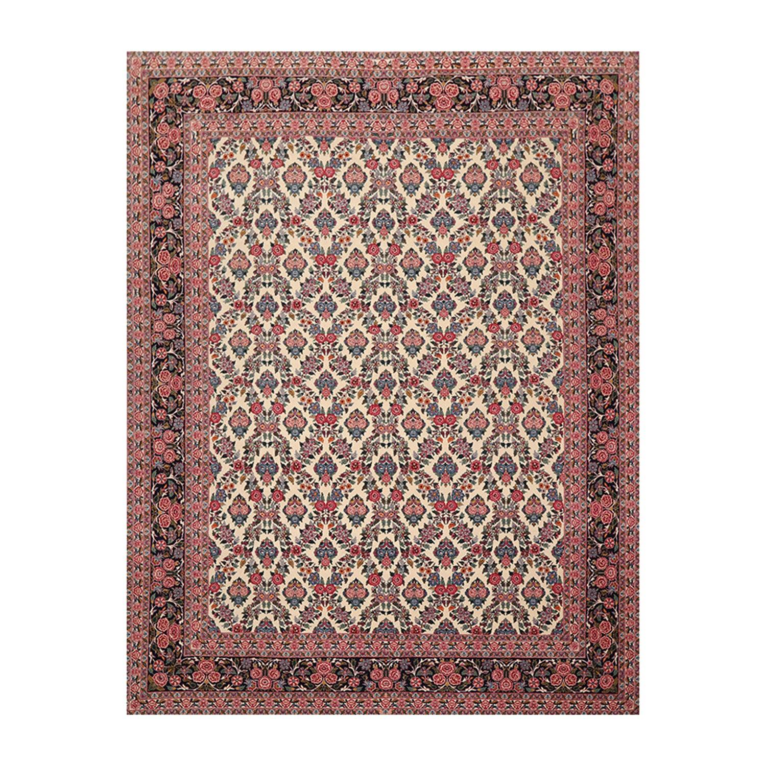 8'2" x 10'7" Hand Knotted Wool PakPersian 16/18 300 KPSI Oriental Area Rug Ivory-0