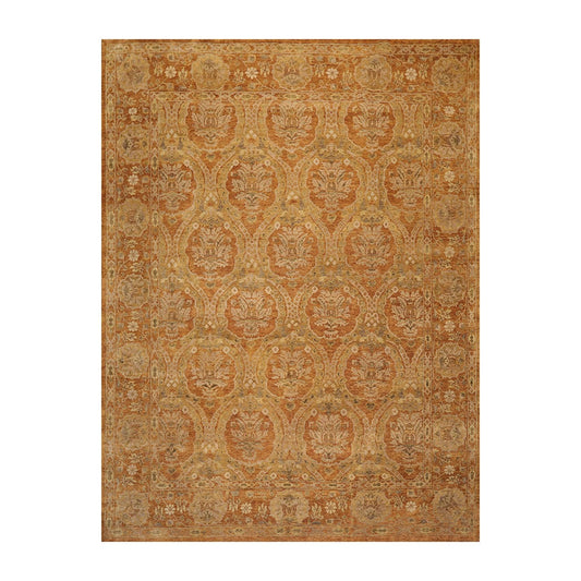 8'11'' x 11'9" Hand Knotted 100% Wool Damask Oriental Area Rug Gold-0