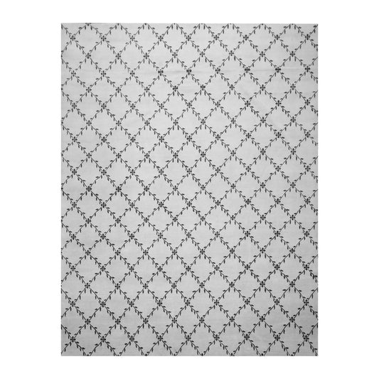 9' x 11'10'' Hand Knotted Tibetan 100% Wool Trellis Oriental Area Rug Sea Foam-0