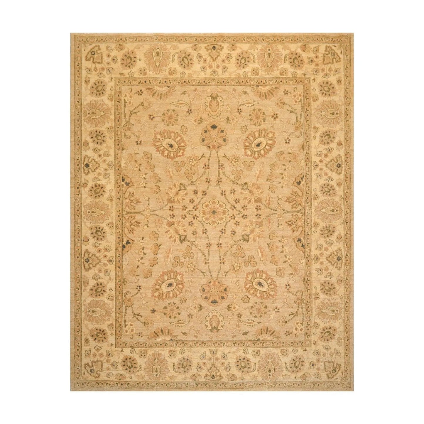 8'1'' x 9'10'' Hand Knotted 100% Wool Peshawar Traditional Oriental Area Rug Tan-0