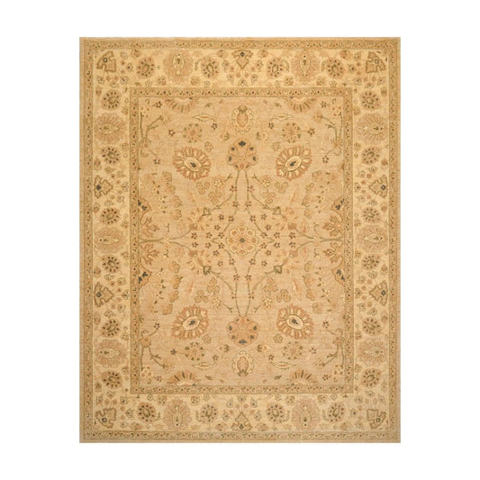 8'1'' x 9'10'' Hand Knotted 100% Wool Peshawar Traditional Oriental Area Rug Tan-0