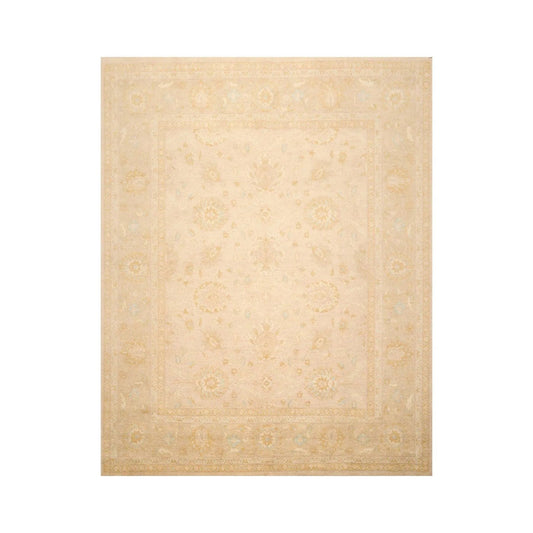 8' x 9'11'' Hand Knotted Muted 100% Wool Peshawar Design Area Rug Beige-0