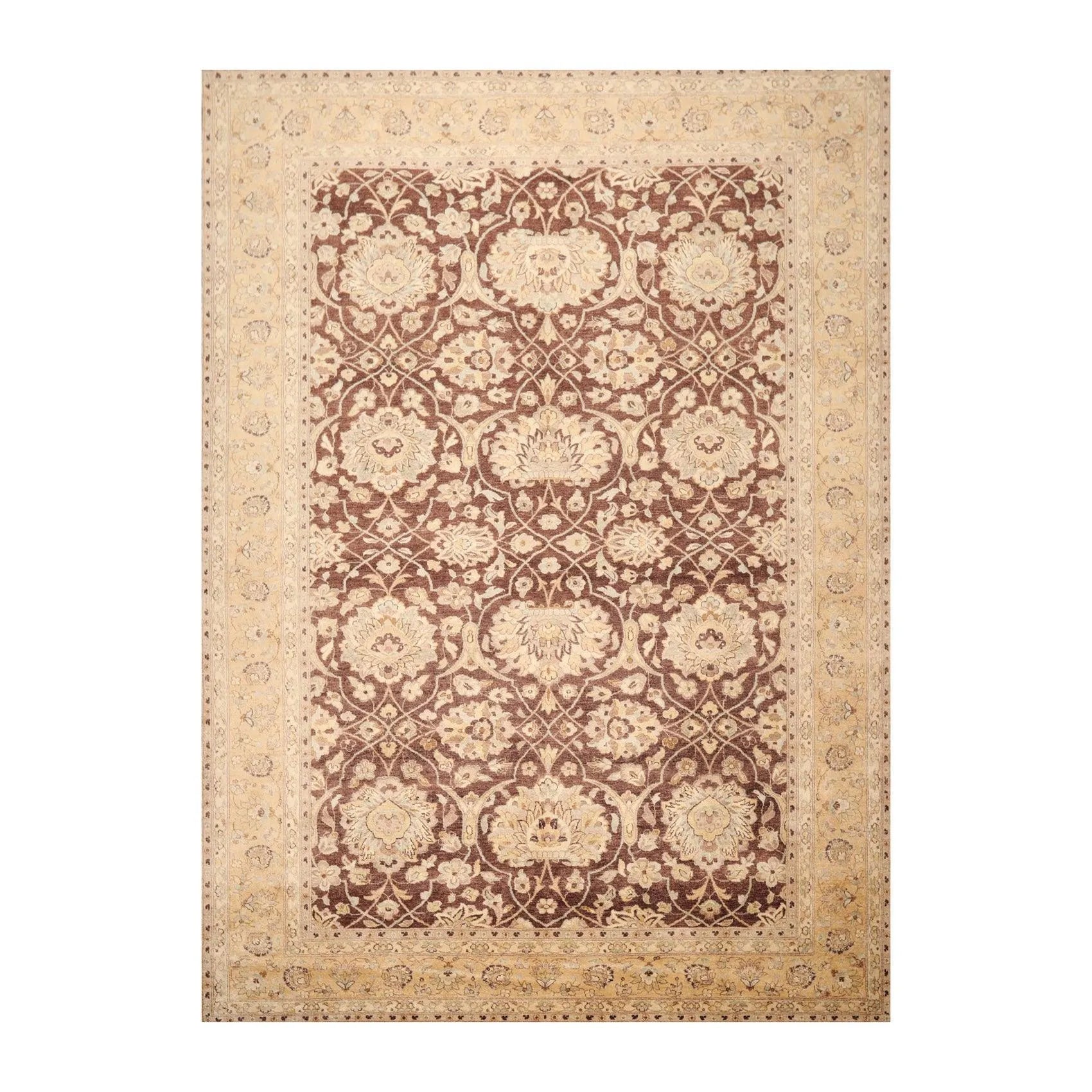 8'9'' x 12' Hand Knotted 100% Wool Peshawar Traditional Oriental Area Rug Brown-0