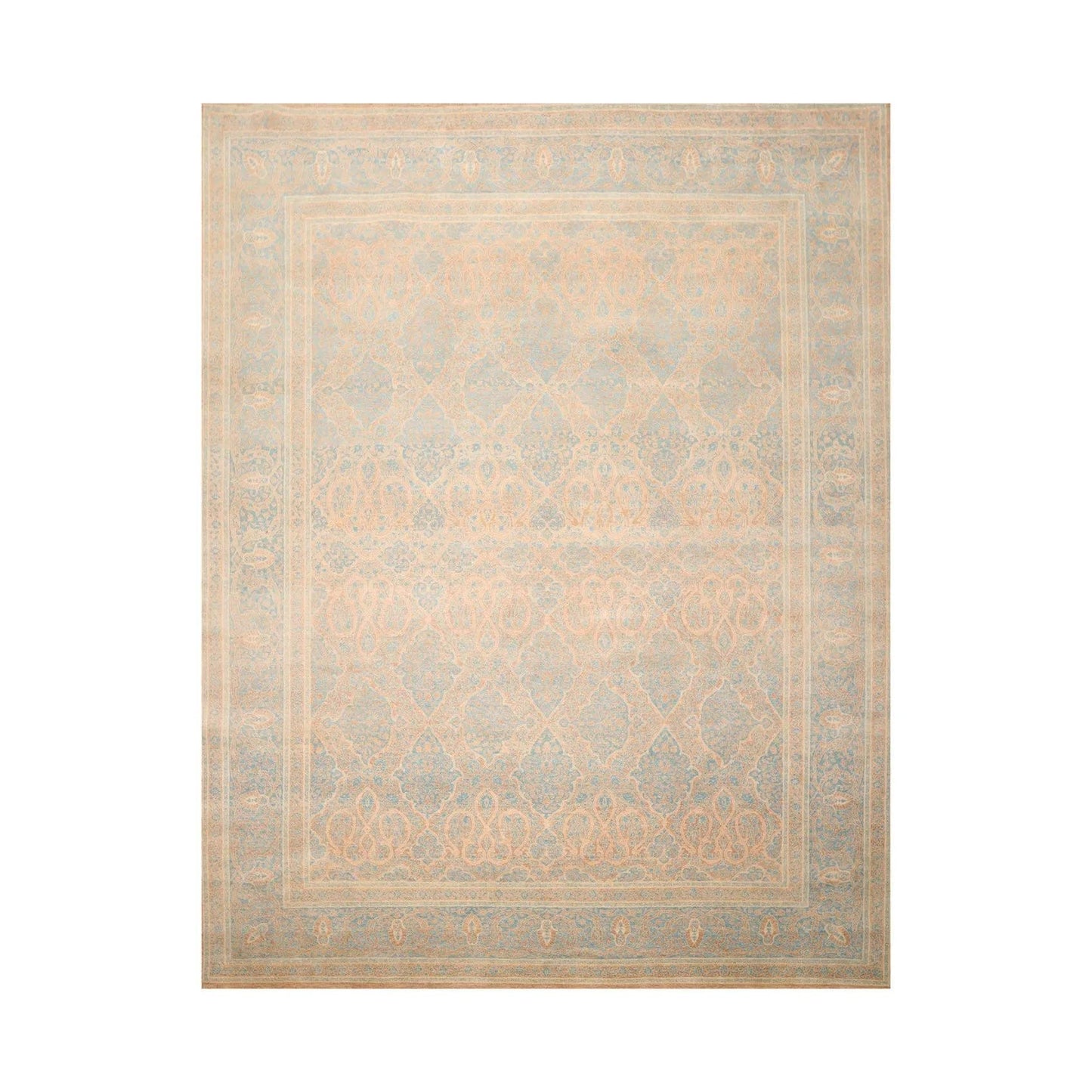 8'1'' x 10' Hand Knotted 100% Wool Pak-Parsian 16/18 300 KPSI Area Rug Blue Tan-0