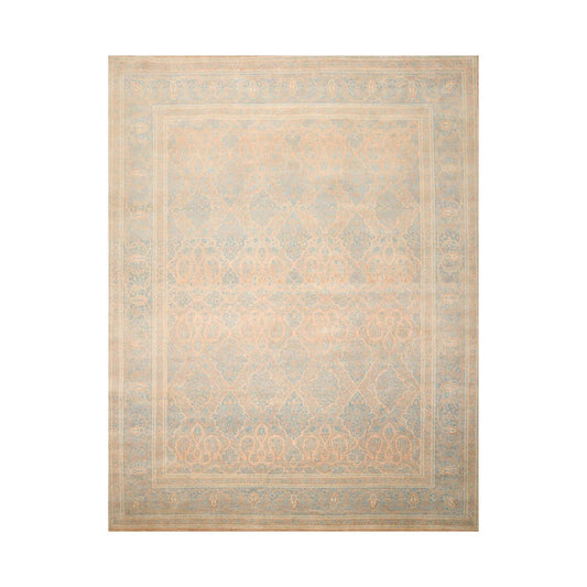 8'1'' x 10' Hand Knotted 100% Wool Pak-Parsian 16/18 300 KPSI Area Rug Blue Tan-0
