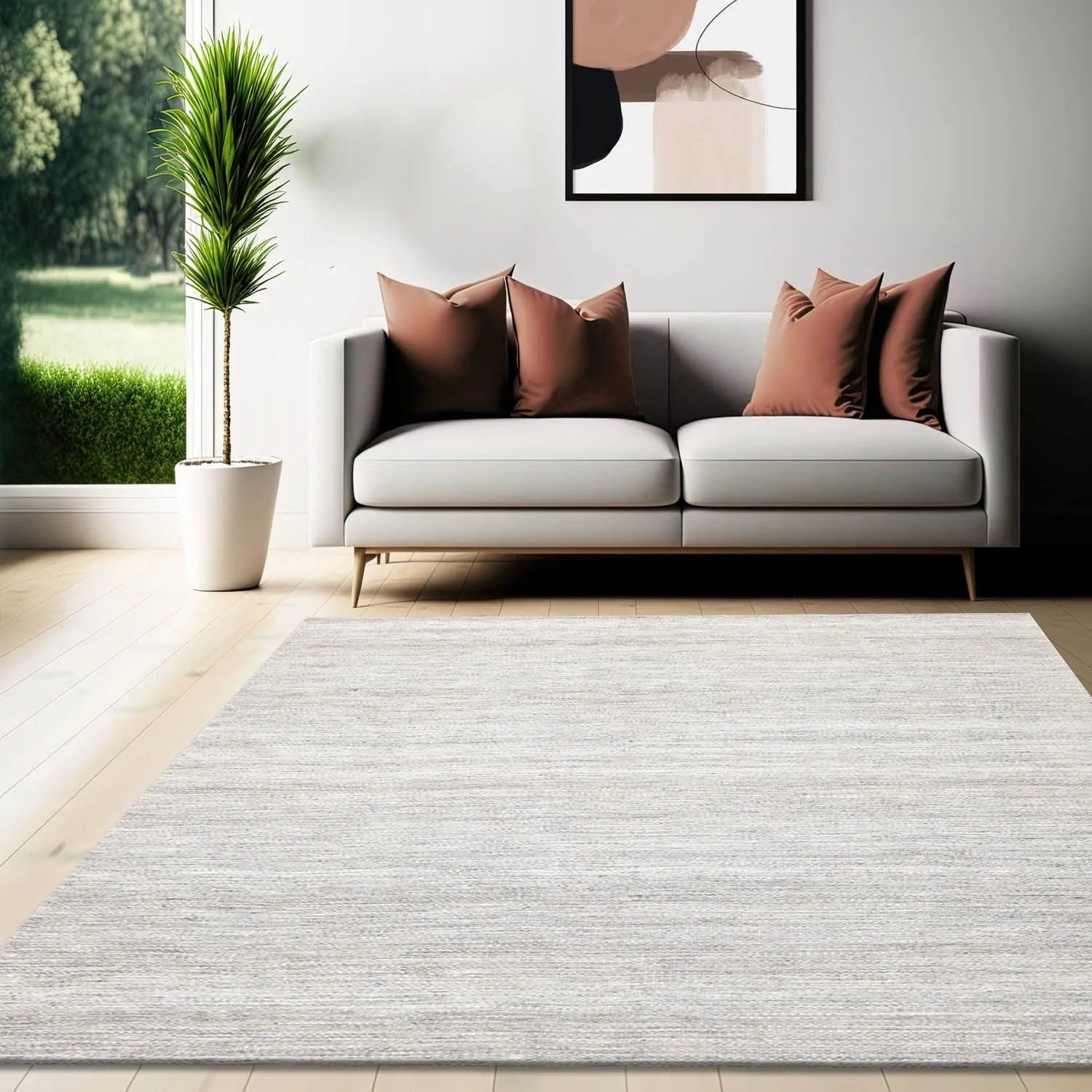 Multi Sizes Hand Woven Dhurry 100% Wool Oriental Area Rug Silver, Gray Color-0