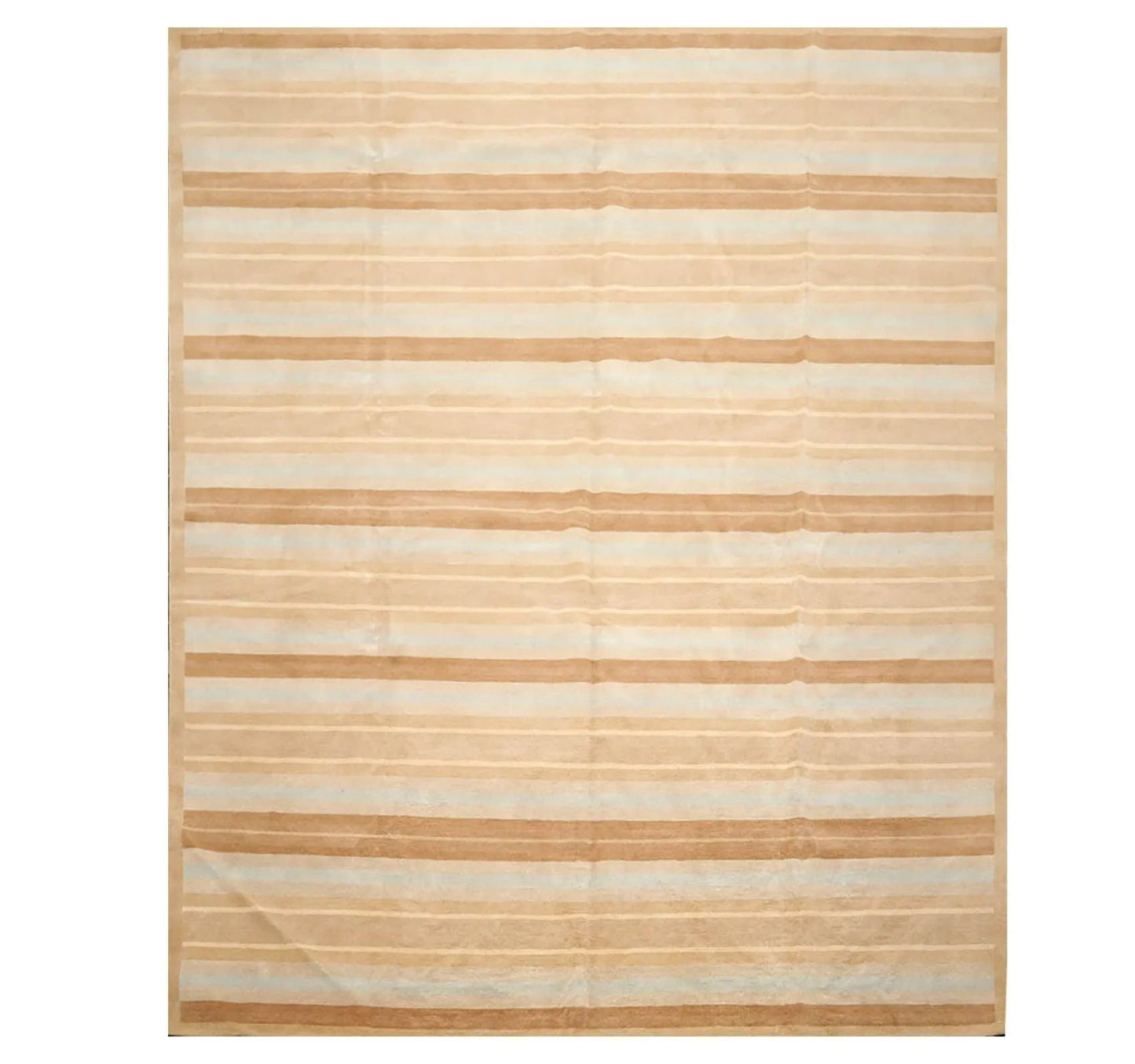 8'x 10' Hand Knotted Tibetan 100% Wool Stripes 150 KPSI Modern Area Rug Tan-0