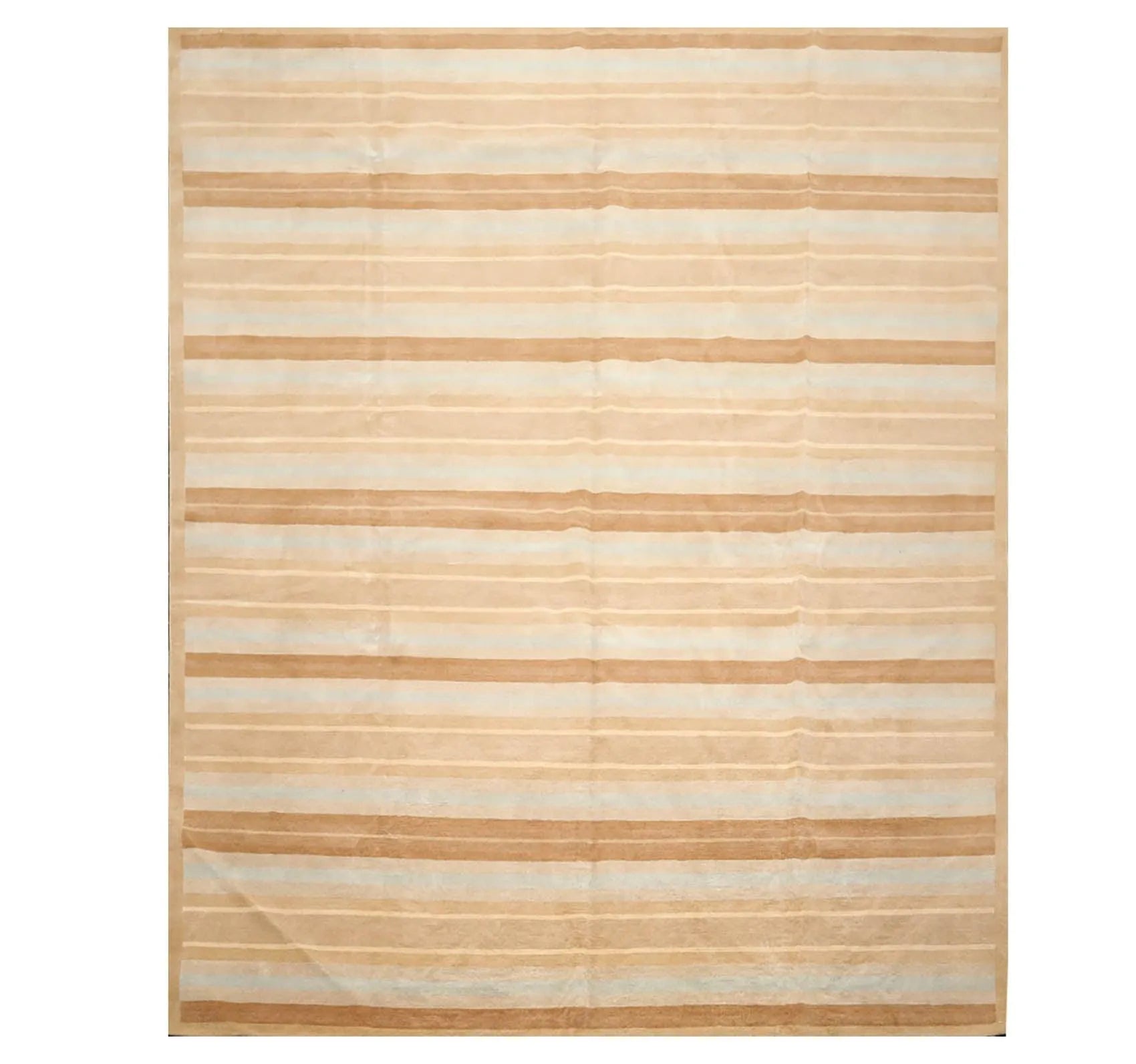 8'x 10' Hand Knotted Tibetan 100% Wool Stripes 150 KPSI Modern Area Rug Tan-0