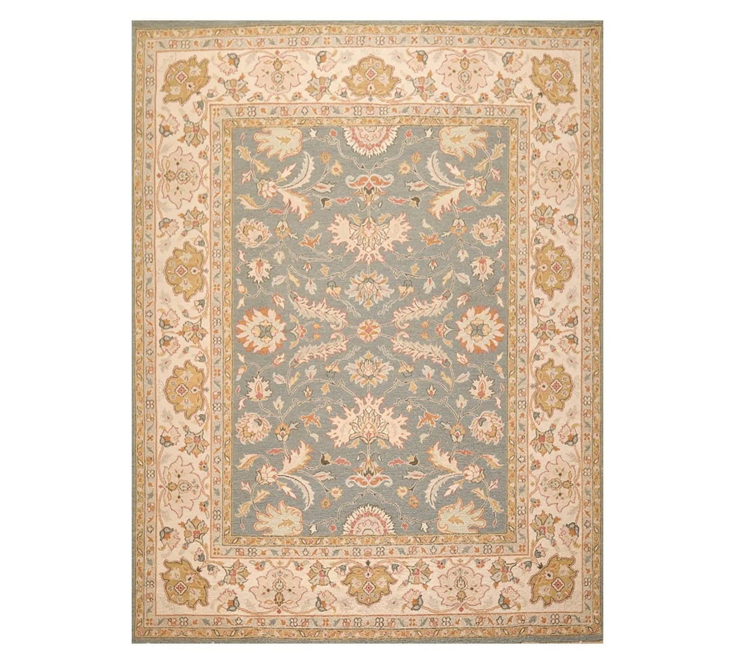 8' x 9'10'' Hand Knotted 100% Wool Area Rug Slate Flat pile-0