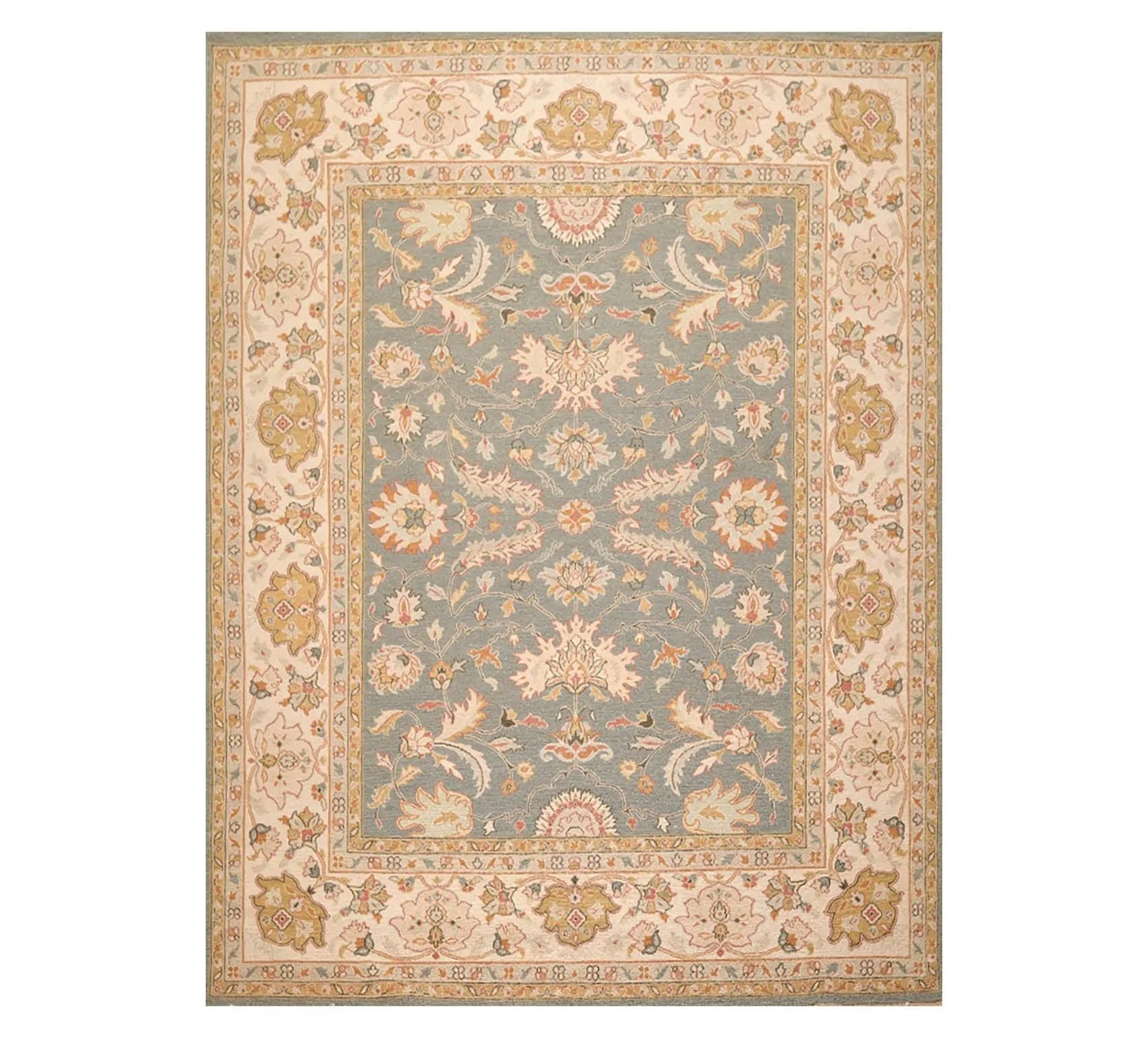 8' x 9'10'' Hand Knotted 100% Wool Area Rug Slate Flat pile-0