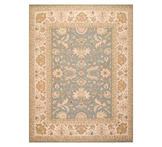 8' x 9'10'' Hand Knotted 100% Wool Area Rug Slate Flat pile-0