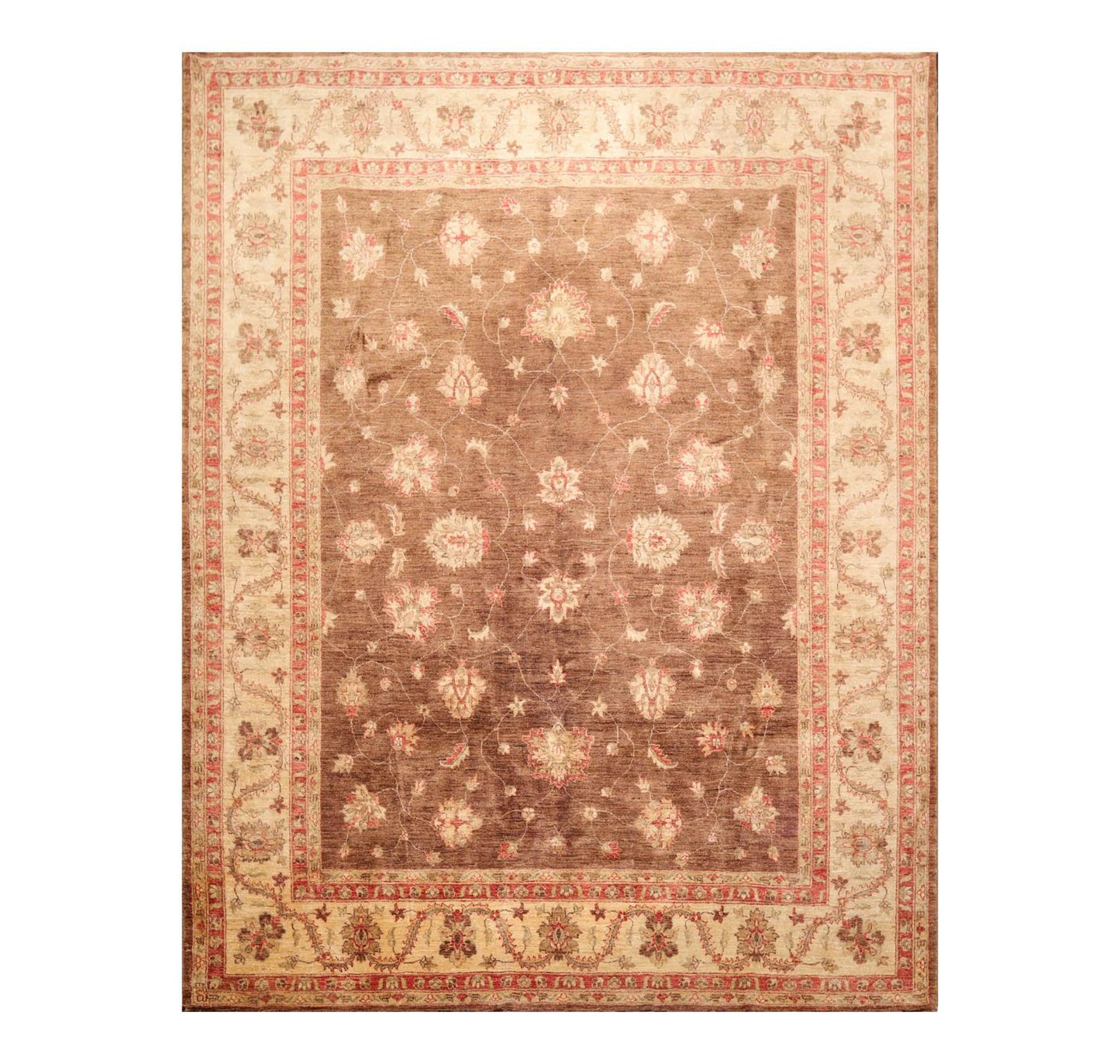 7'11" x 9'5" Hand Knotted 100% Wool Peshawar Traditional Oriental Area Rug Brown-1