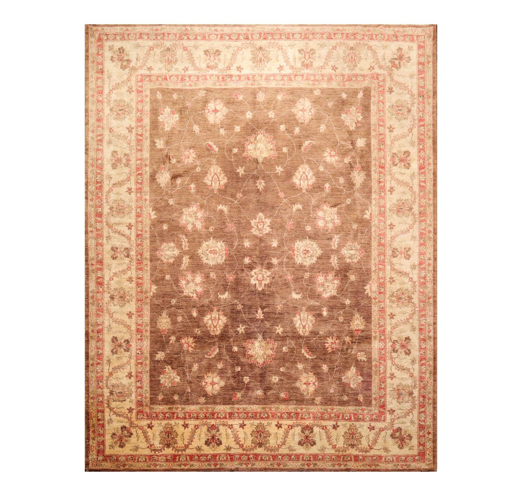 7'11" x 9'5" Hand Knotted 100% Wool Peshawar Traditional Oriental Area Rug Brown-1