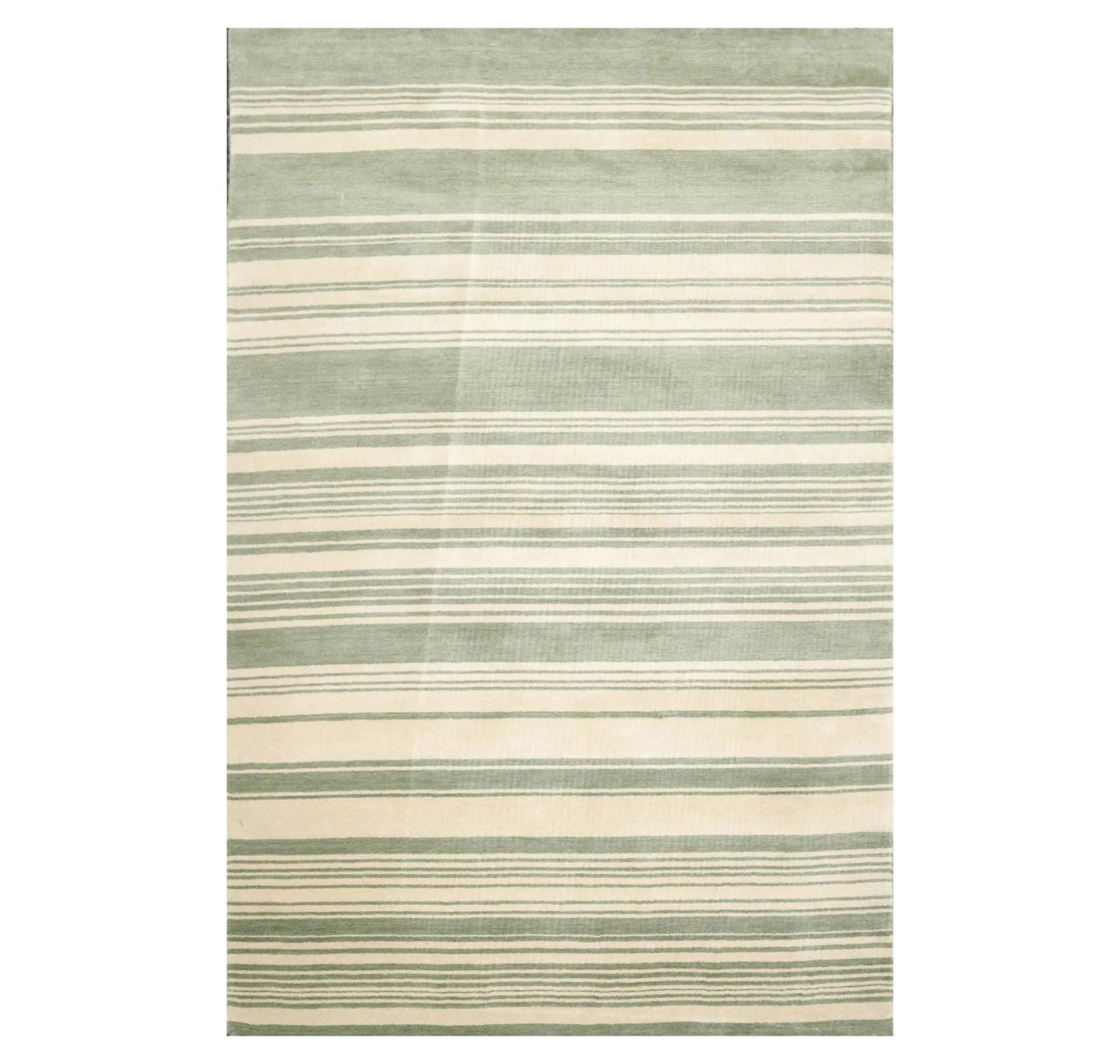 5'6'' x 8'10' Hand Knotted Tibetan Wool Designer Stripes Oriental Area Rug Beige-0