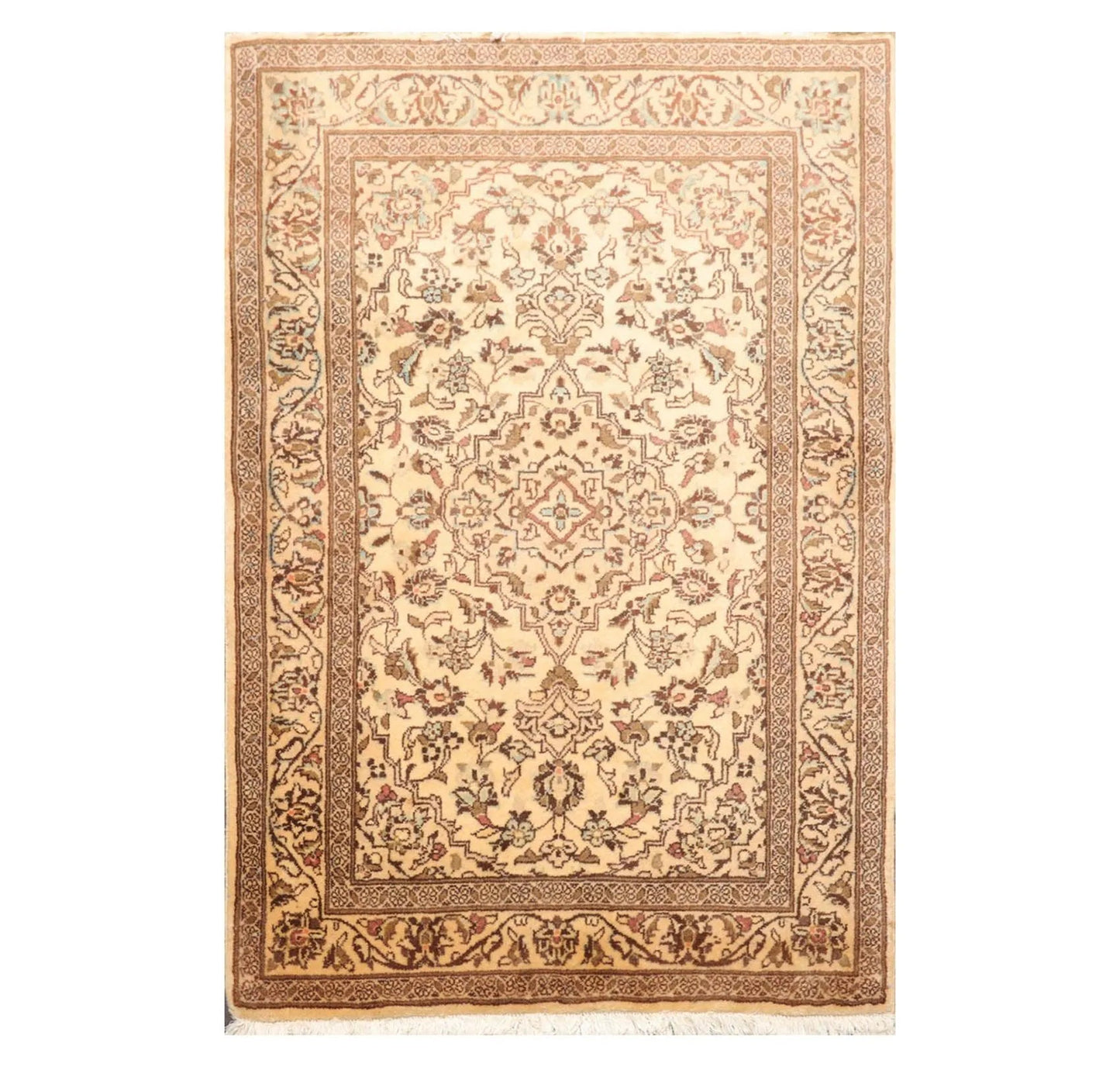 3'4'' x 4'10'' Hand Knotted Wool Kashan Traditional Oriental Area Rug Caramel-0