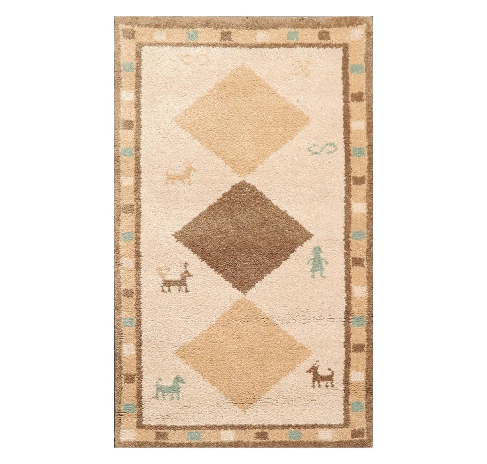 3' x 5' Hand Knotted 100% Wool Gabbeh Modern Plush Pile Area Rug Beige-0