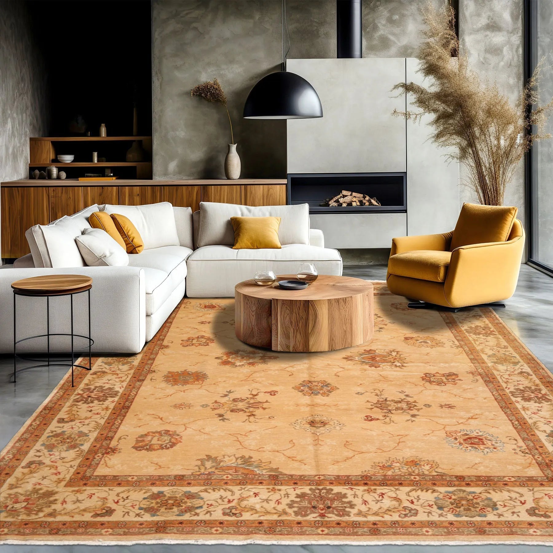 9'4'' x 12'8'' Hand Knotted 100% Wool Rare Egyptian Oushak Area Rug Tan Beige-0