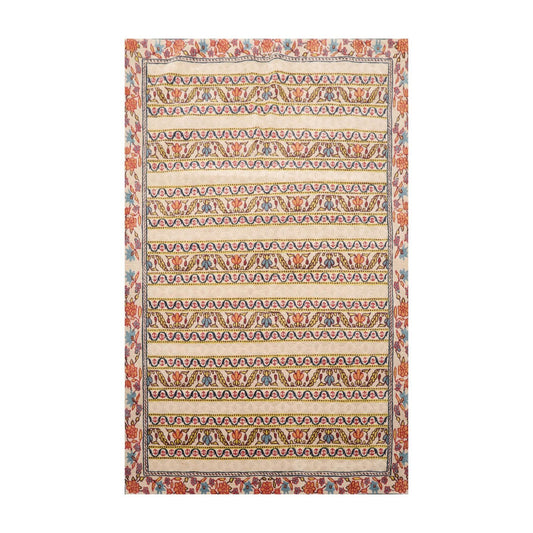 4' x 5'9" Hand Knotted Tibetan 100% Wool Arts & Craft Oriental Area Rug Beige-0