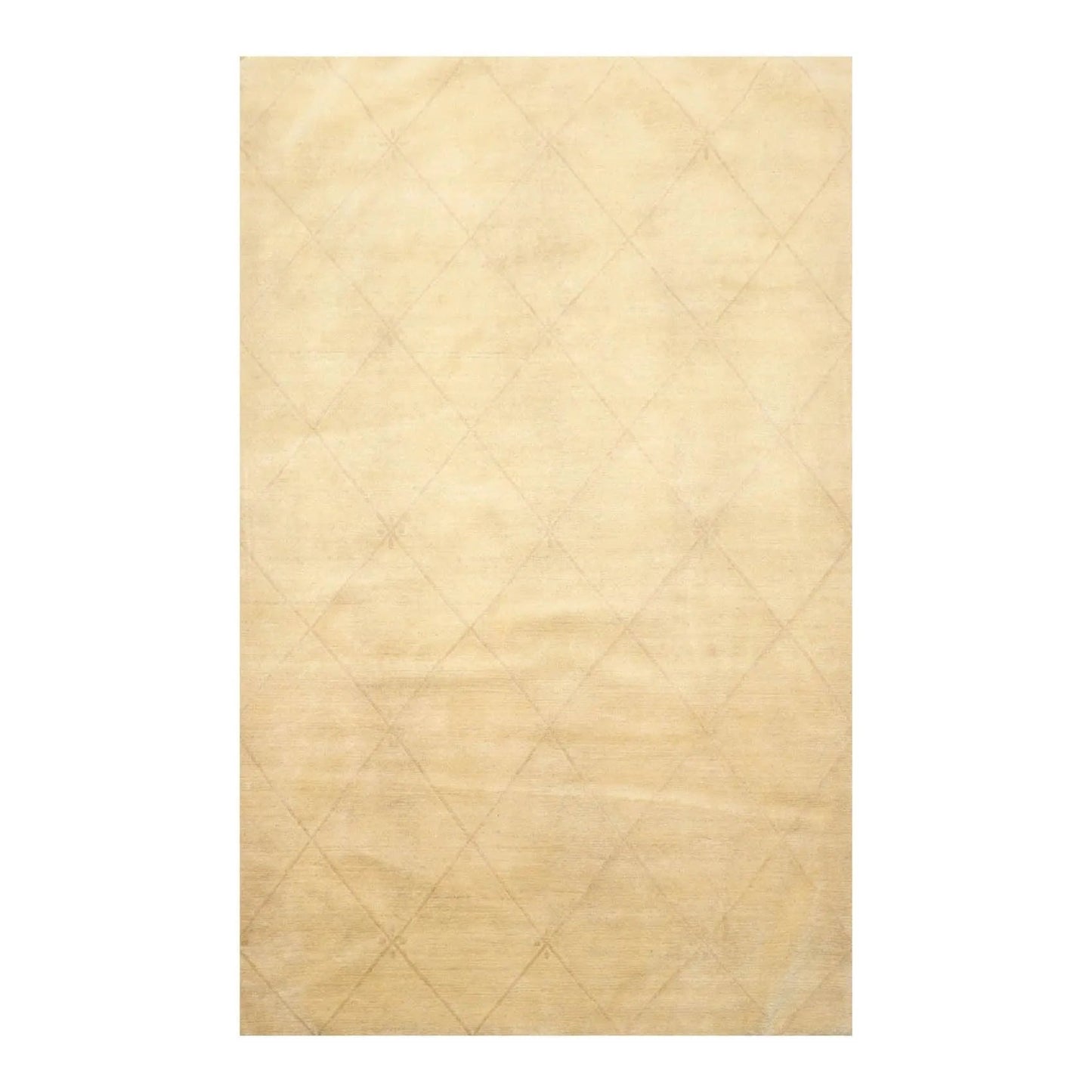 4'2'' x 5'11'' Hand Knotted Tibetan Wool Diamond Oriental Area Rug Pistachio-0