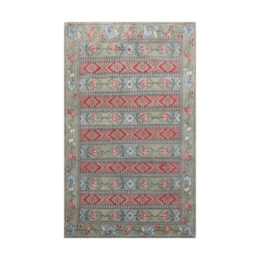 4' x 6' Hand Knotted Tibetan 100% Wool Patterned Oriental Area Rug Celadon-0