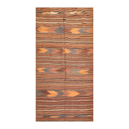 3'9''x7'2'' Vintage Hand-Woven Afghan Kilim Wool Tribal Southwestern Area Rug-0