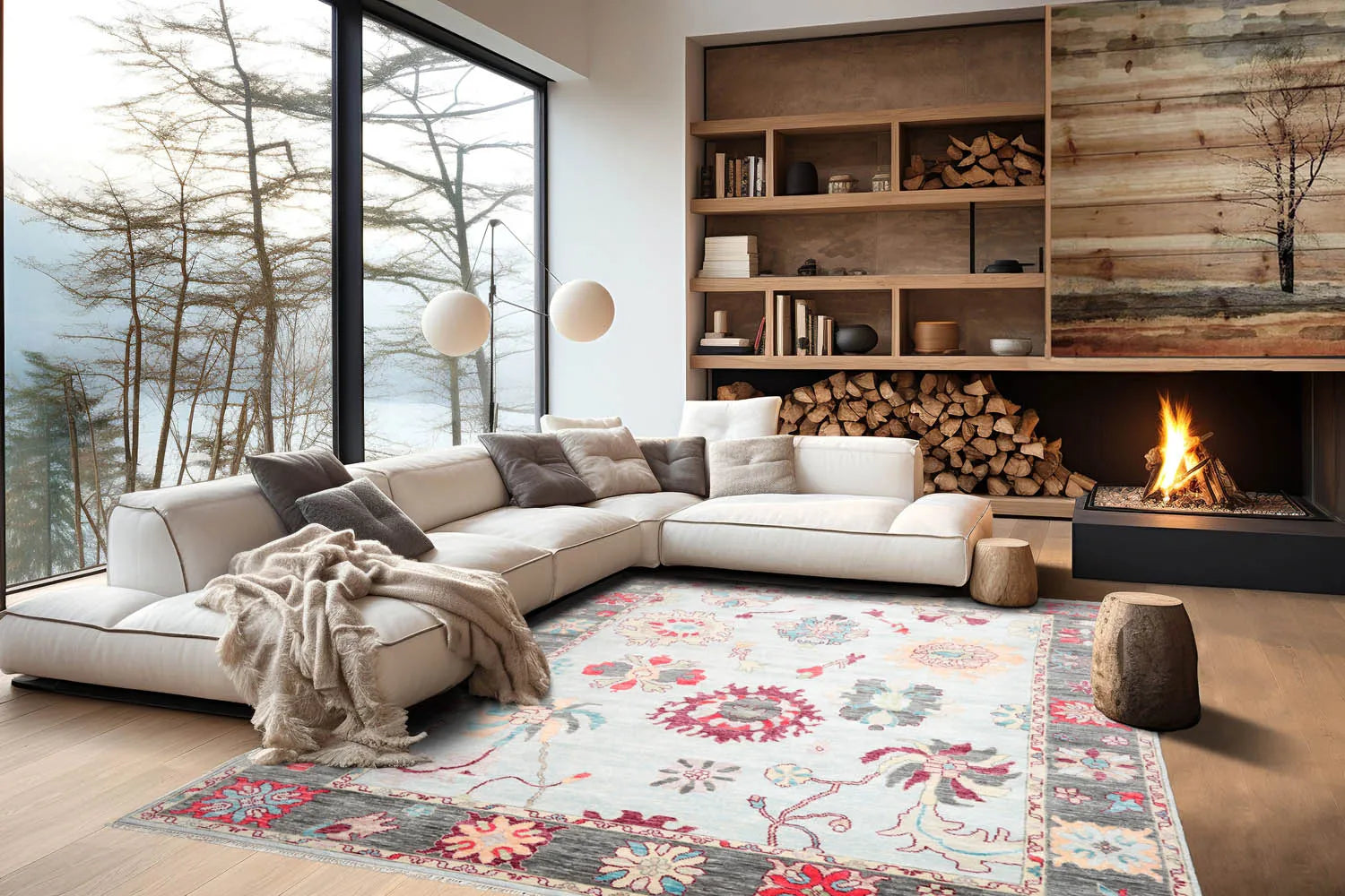 Aqua Hand Knotted Modern & Contemporary Oushak Wool Oriental Rug, LoomBloom 9'6"x12'2"-0
