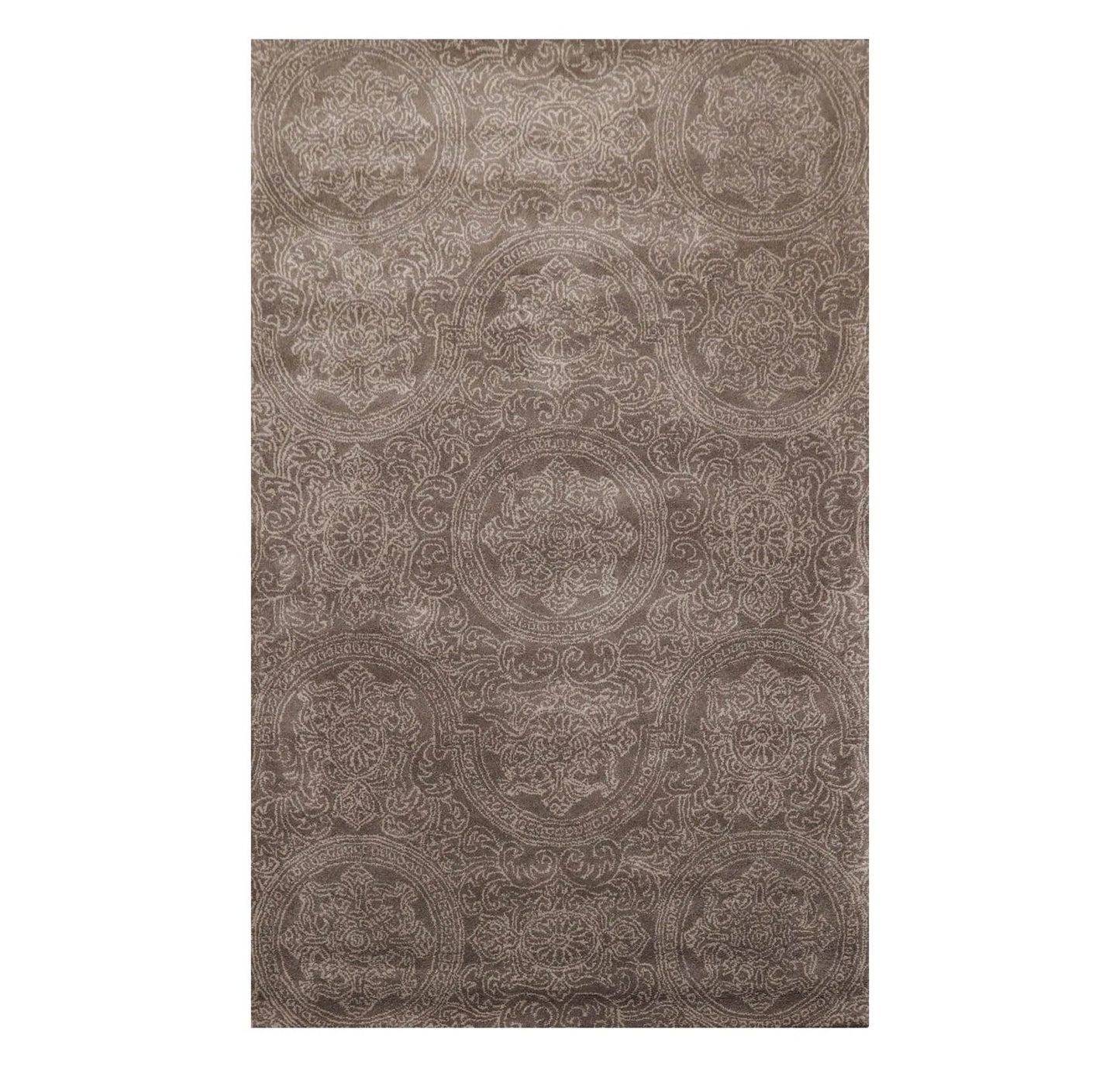 5' x 8' Handmade 100% Wool Patterned Transitional Oriental Area Rug Brown-0