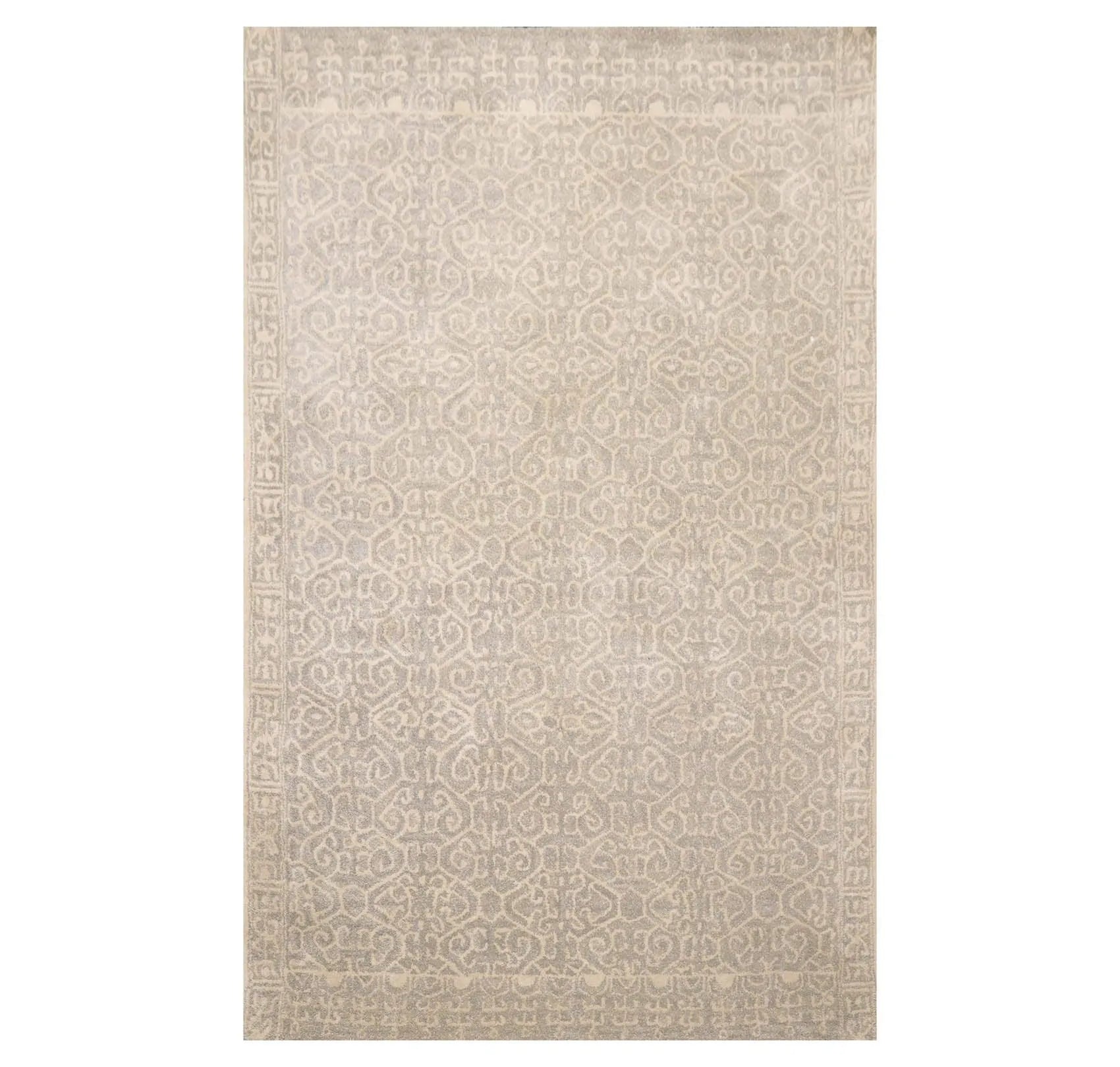 5' x 8' Handmade 100% Wool Patterned Traditional Oriental Area Rug Gray-0