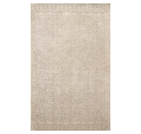 5' x 8' Handmade 100% Wool Patterned Traditional Oriental Area Rug Gray-0