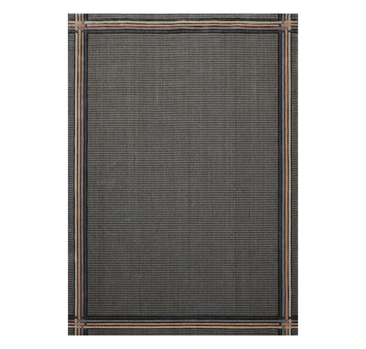 7'9" x 10'10" GR101 Midnight 100% Wool Modern Oriental Area Rug Black-0