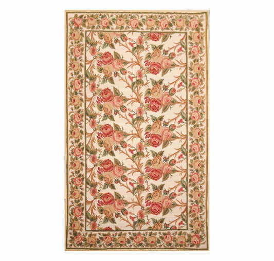 6'x 10' Costikyan Nettles Hand Knotted French Aubusson Savonnerie Area Rug Beige-0