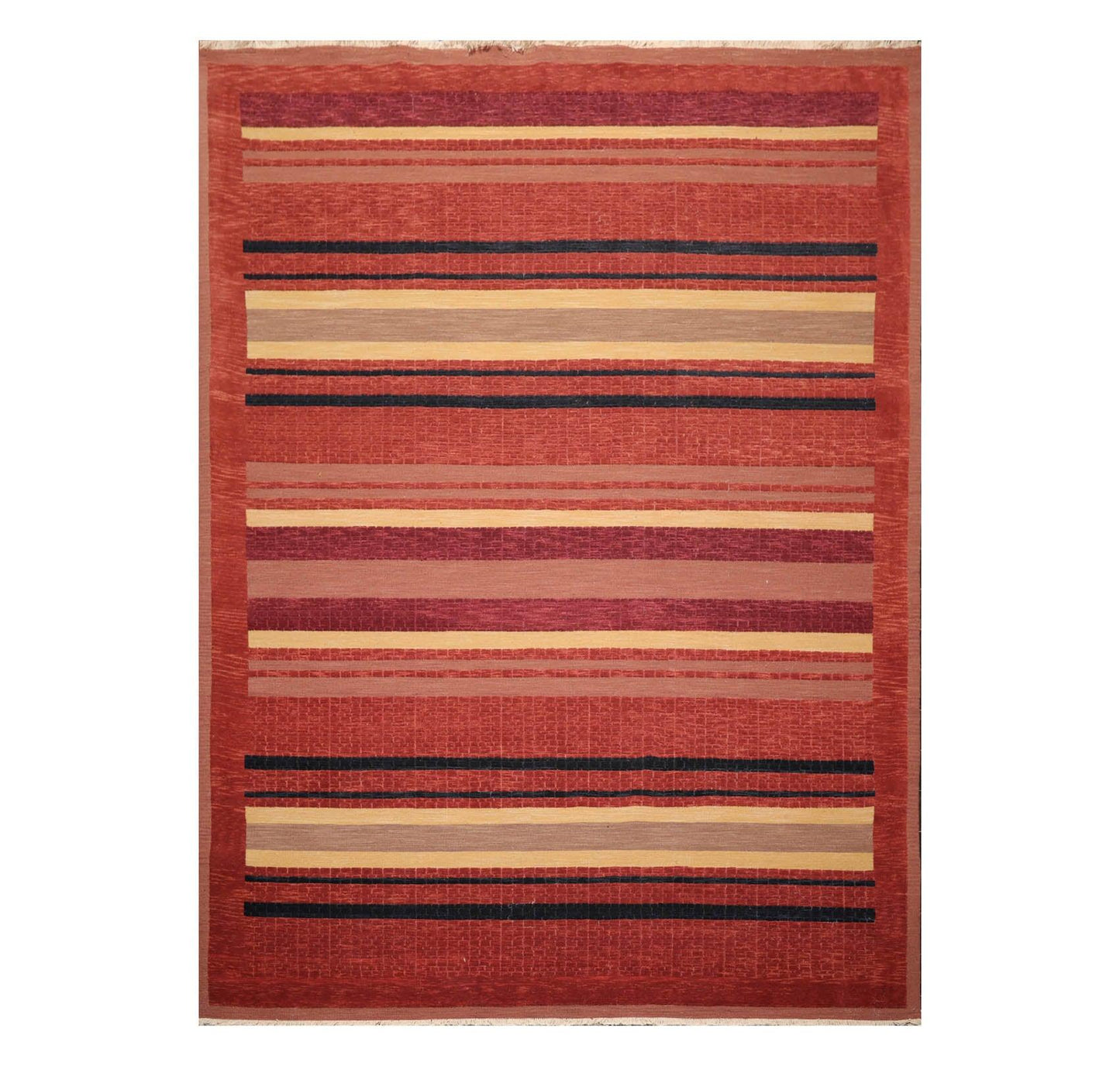 8'8"x 11'10" Hand Knotted 100% Wool Oriental Area Rug Rust-0