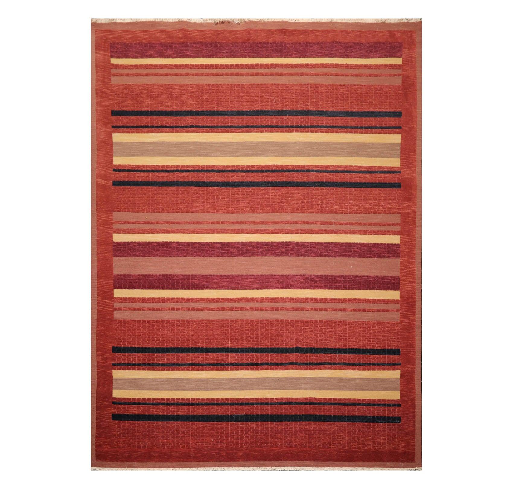 8'8"x 11'10" Hand Knotted 100% Wool Oriental Area Rug Rust-0